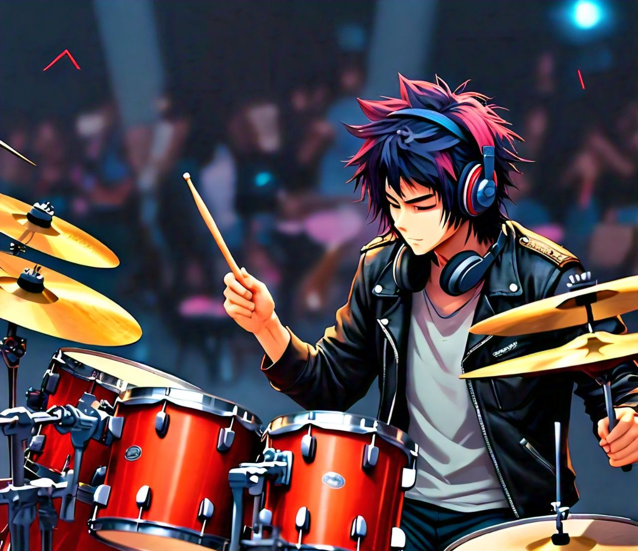 Drummer playing drums